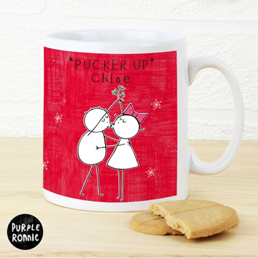 Personalised Purple Ronnie Christmas Couple Red Mug Delivery to UK